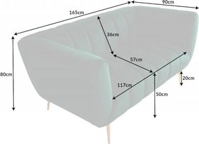 Canapea 2 locuri design elegant Noblesse, verde smarald