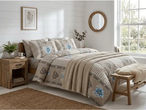 Lenjerie de pat din polibumbac HEART RETRO POLY maro Dimensiune lenjerie de pat: 70 x 90 cm | 140 x 200 cm