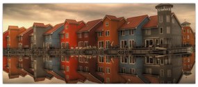 Tablou cu căsuțele colorate (120x50 cm)