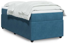 vidaXL Pat continental cu saltea, albastru închis, 80x200 cm, catifea