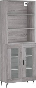 vidaXL Dulap înalt, gri sonoma, 69,5x34x180 cm, lemn compozit