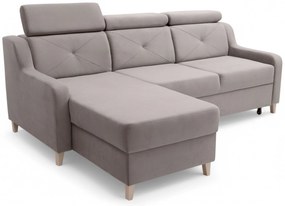 Colțar extensibil Laksaro stânga - maro deschis catifea Jasmine 25