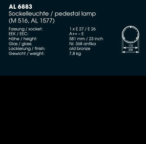 Stalp iluminat exterior din fier forjat, inaltime 58,1cm, AL 6883