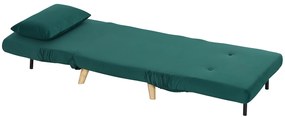 HOMCOM Şezlong cu funcţie de dormit, Fotoliu pliabil de relaxare în aspect de catifea, Spătar reglabil, suportă până la 120 kg, Verde închis | Aosom Romania