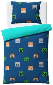 Lenjerie de pat pentru copii Minecraft Alex șiSteve, 140 x 200 cm, 70 x 90 cm