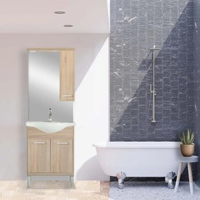 Mobilier complet de baie Nerva 65, stejar Sonoma