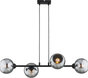 Brilagi - Lustră suspendată pe cablu DIOR 4xE27/60W/230V negru/gri fumuriu