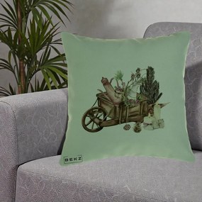 Perna Decorativa Roaba Rustica de Craciun, 40x40 cm, Verde, Husa Detasabila, Perna Inclusa, BEKZ®