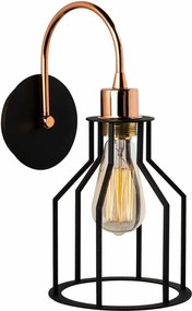 Aplica FELLINI MR 814, negru/auriu, metal, 17x20x36