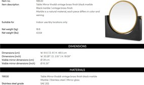 Oglinda de masa LUX marmura negra Vivaldi