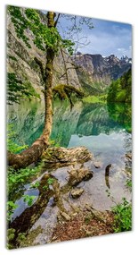 Tablou sticlă Lacul în munți