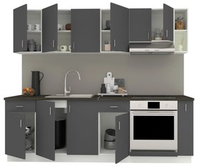 Set Bucatarie Karo V17, Antracit/Alb, Blat Thermo 28 mm, L 240 cm