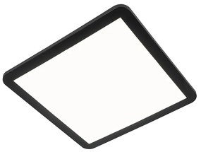 Plafoniera neagra 40 cm incl. LED cu dimmer 3 trepte IP44 - Steve