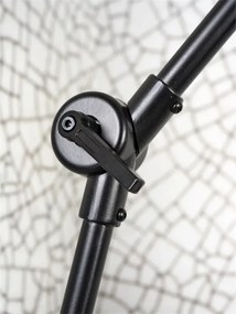 Aplica cu brat articulat Amsterdam S, abajur textil negru