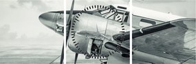 Tablou - Avion (cu ceas) (90x30 cm)