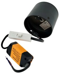 Spot LED 5W, 230V, 3000/4000/6400K, Ø 7,5 cm, negru