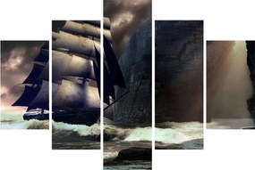 Tablou - Navă printre recife (150x105 cm)