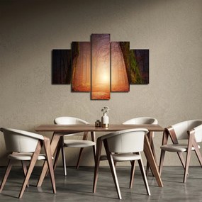 Tablou cu pădurea toamna în ceață (150x105 cm)