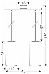 Lustră maro deschis ø 12 cm Ballo – Candellux Lighting