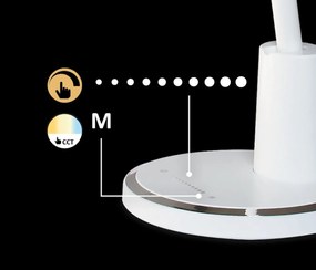 Veioza / Lampa LED de birou reglabila Tekla alba