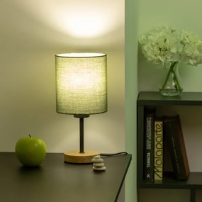 Lampă de masă Brilagi NUBILA WOOD 1xE27/25W/230V stejar/verde