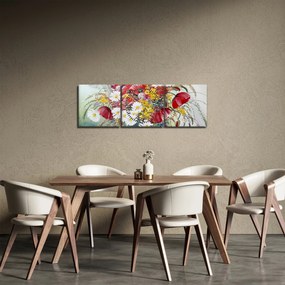 Tablou - Vază cu flori sălbatice (cu ceas) (90x30 cm)