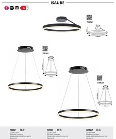 Lustra LED suspendata design circular Isaure, 80cm