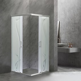 Cabină de duș pătrată Spirit BAMBOO 80x80, fără cădiță de duș