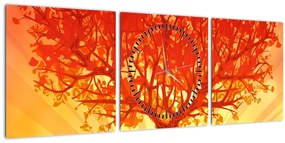 Tablou - Copac în lumina soarelui (cu ceas) (90x30 cm)