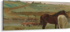 Tablou - Edgar Degas, Horses in a Meadow, reproducere (120x50 cm)