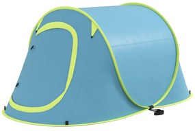 Outsunny Cort Camping Impermeabil, Cort Pop-Up cu Accesorii și Geantă de Transport, 245x148x105 cm, Albastru | Aosom Romania