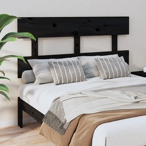 Tablie de pat, negru, 138x3x81 cm, lemn masiv de pin 1, Negru, 138 x 3 x 81 cm
