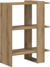 vidaXL Raft pentru cărți Stejar Artizanal 52 x 25 x 71,5 cm