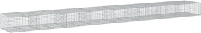 vidaXL Coș gabion cu capac, 800x100x50 cm, fier galvanizat