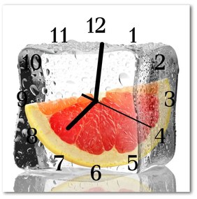 Ceas de perete din sticla pătrat Grapefruit Grapefruit Ice Cream Ice roz