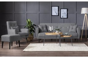 Set Canapea Extensibilă si Fotoliu Aria - S, Gri Inchis