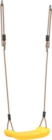 vidaXL Leagăn de exterior pentru copii single, galben, funie reglabilă