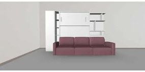 Set pat rabatabil dublu 160X200 cu somiera, canapea 3 locuri, biblioteci si dulap 50 cm - ROYAL XL 160 BOOKCASE&SMALL WARDROBE SET(160X200)