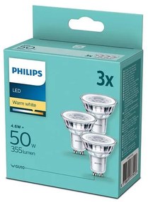 SET 3x Bec LED Philips GU10/4,6W/230V 2700K