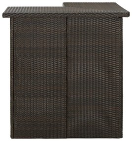 313480 vidaXL Masă de bar colțar, maro, 100 x 50 x 105 cm, poliratan
