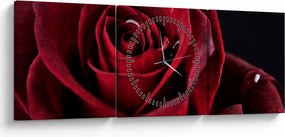Tablou - Trandafir roșu (cu ceas) (90x30 cm)