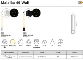 Aplica LED cu priza, protectie IP44, pentru baie Malaika 49 alb