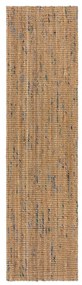 Covor tip traversă albastru/în culoare naturală țesut manual din iută 60x230 cm Jute Boucle Blue – Flair Rugs