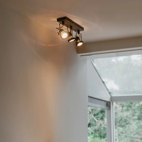 Spotlight industrial antracit 3 lumini rotativ și înclinabil - Suplux