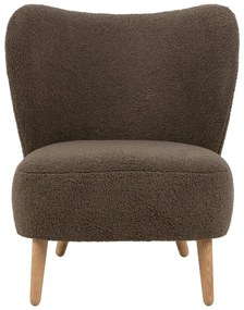 Fotoliu maro cu tapițerie din țesătură bouclé Elmont – Actona