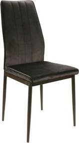 Scaun ATOM, negru, stofa catifelata/metal, 44x39x93 cm