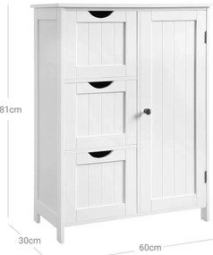 Dulap cu 3 sertare și 1 raft 60x30x81 cm