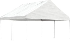 vidaXL Foișor cu acoperiș, alb, 4,46x5,88x3,75 m, polietilenă