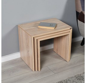 Set 3buc. măsuțe cafea Losuku 2 (stejar sonoma) . 1093251