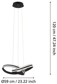 Eglo 99249 - Lustră LED pe cablu CORREDERA 2xLED/18W/230V